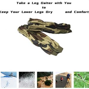 JJZS Adjustable Snake Gaiters for Men & Women, Camo Snake Proof Boot Gators, Snake Bite Protection Guards Chaps, Waterproof Leg Gators for Hiking, Hunting, Snow, Snowshoeing, Rattlesnake