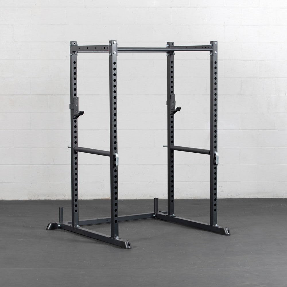 Titan Fitness T-2 Series Short 71" Power Rack, 850 LB Rackable Capacity, Skinny Pull Up Bar, Pin and Pipe Safeties, Standard J-Hooks, All In One Home Garage Gym for Weightlifting and Strength Training