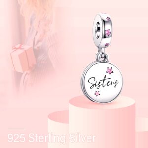 EZ Tuxedo Forever Sister Dangle Charms 925 Sterling Silver Bead for Bracelets