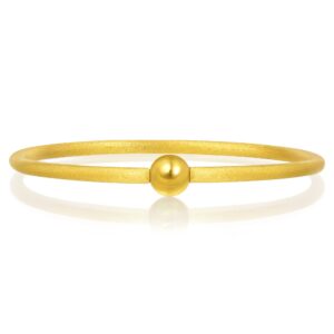 CHOW SANG SANG 999.9 24K Gold Price-by-Weight Gold Matte-Finished Bangle for Women 90343K (Approx. 0.31tael (~11.6g), 6 (Wrist Size:14-15 CM))