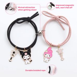 Bestie Couples Bracelets Mutual Attraction Relationship Matching Friendship His Hers Rope Bracelet Bff Best Friend Gift (Black)