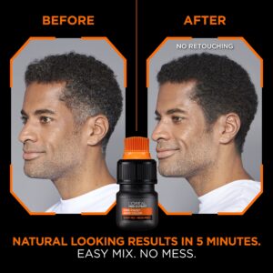 L’Oreal Paris Men Expert One Twist Mess Free Permanent Hair Color, Mens Hair Dye to Cover Grays, Easy Mix Ammonia Free Application, Real Black 02, 1 Application Kit