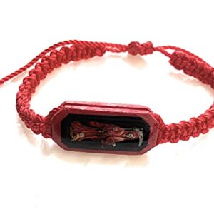 Chavarrieta Red Thread Bracelet Pulsera Roja de hilo de la Santa Muerte, Black