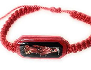 Chavarrieta Red Thread Bracelet Pulsera Roja de hilo de la Santa Muerte, Black