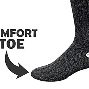 Sierra Socks Thick Hiking Wool Socks, Gift for Father (Charcoal, Large)