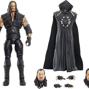 WWE Ultimate Edition Undertaker Action Figure, 6-inch Collectible with Extra Heads, Swappable Hands & WrestleMania XIV Entrance Jacket for Ages 8 Years Old & Up