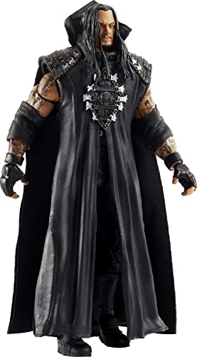 WWE Ultimate Edition Undertaker Action Figure, 6-inch Collectible with Extra Heads, Swappable Hands & WrestleMania XIV Entrance Jacket for Ages 8 Years Old & Up