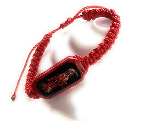 Chavarrieta Red Thread Bracelet Pulsera Roja de hilo de la Santa Muerte, Black