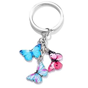 underleaf colorful butterfly keychain butterfly pendants keyring jewelry for women girls bag wallet car charms