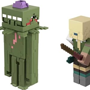 Mattel ​​Minecraft Craft-a-Block 2-Pk, Action Figures & Toys to Create, Explore and Survive, Authentic Pixelated Designs, Collectible Gifts for Kids Age 6 Years and Older