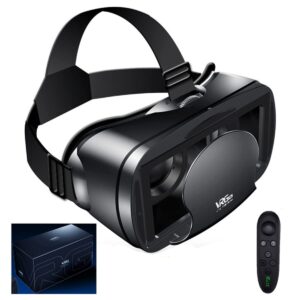 VR Headset, VR Glasses, VR Goggles-for 3D VR Movies Video Games, Play Mobile Games & 360 Movies, VR Headset with Remote Controller Virtual Reality Headset for 5.0-7.0inches iPhone & Android