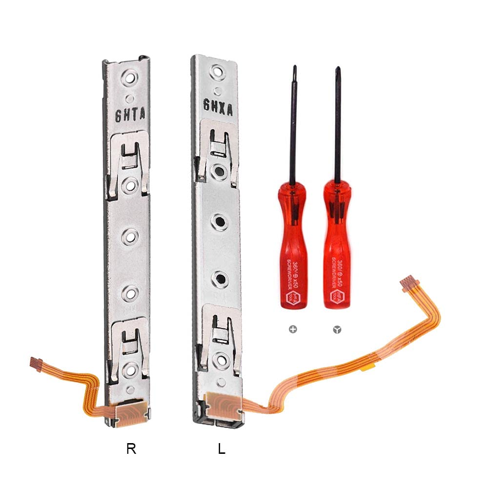 Rinbers Left Right Slide Rail Slider Bracket with Sensor Flex Cable Replacement for Nintendo Switch NS 2017 Console HAC-001 Slide Bar
