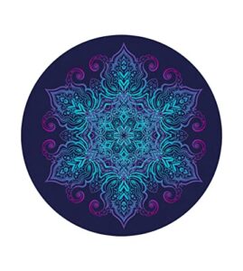 keolorn round meditation pilates yoga mat luxury suede large yoga mat natural rubber non-slip base is ery suitable for meditation, stretching, fitness exercise, home and outdoor. 140cm diameter