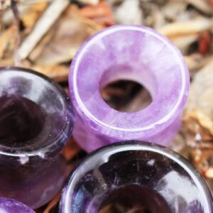 Pierced Owl Natural Purple Amethyst Stone Double Flared Tunnel Plugs, Sold as a Pair (10mm (00GA))