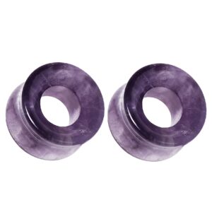 pierced owl natural purple amethyst stone double flared tunnel plugs, sold as a pair (10mm (00ga))