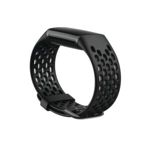 fitbit charge 5 sport accessory band, official product, black, small