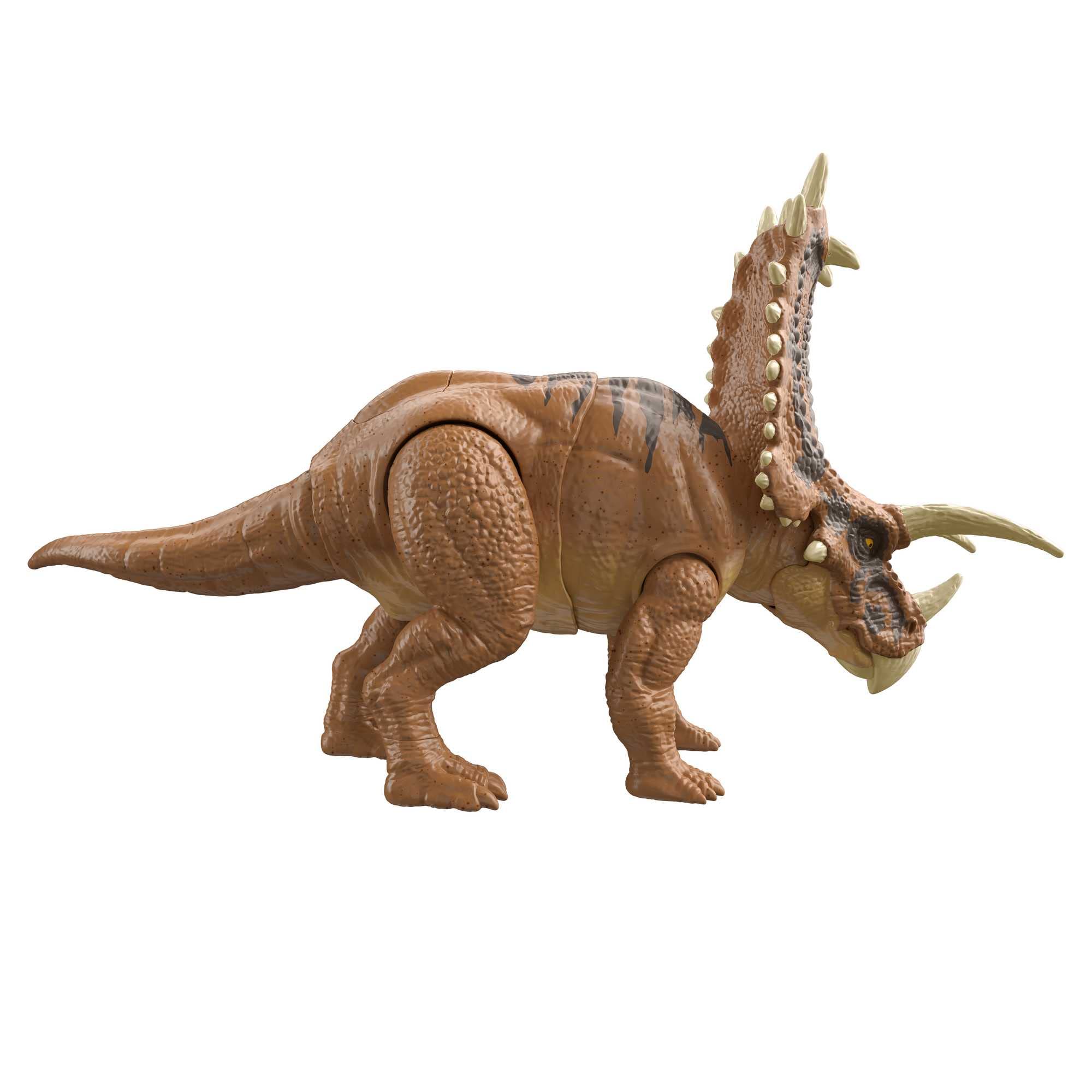 Mattel Jurassic World Camp Cretaceous Mega Destroyers Pentaceratops Dinosaur Action Figure, Toy with Movable Joints, Attack and Breakout Feature