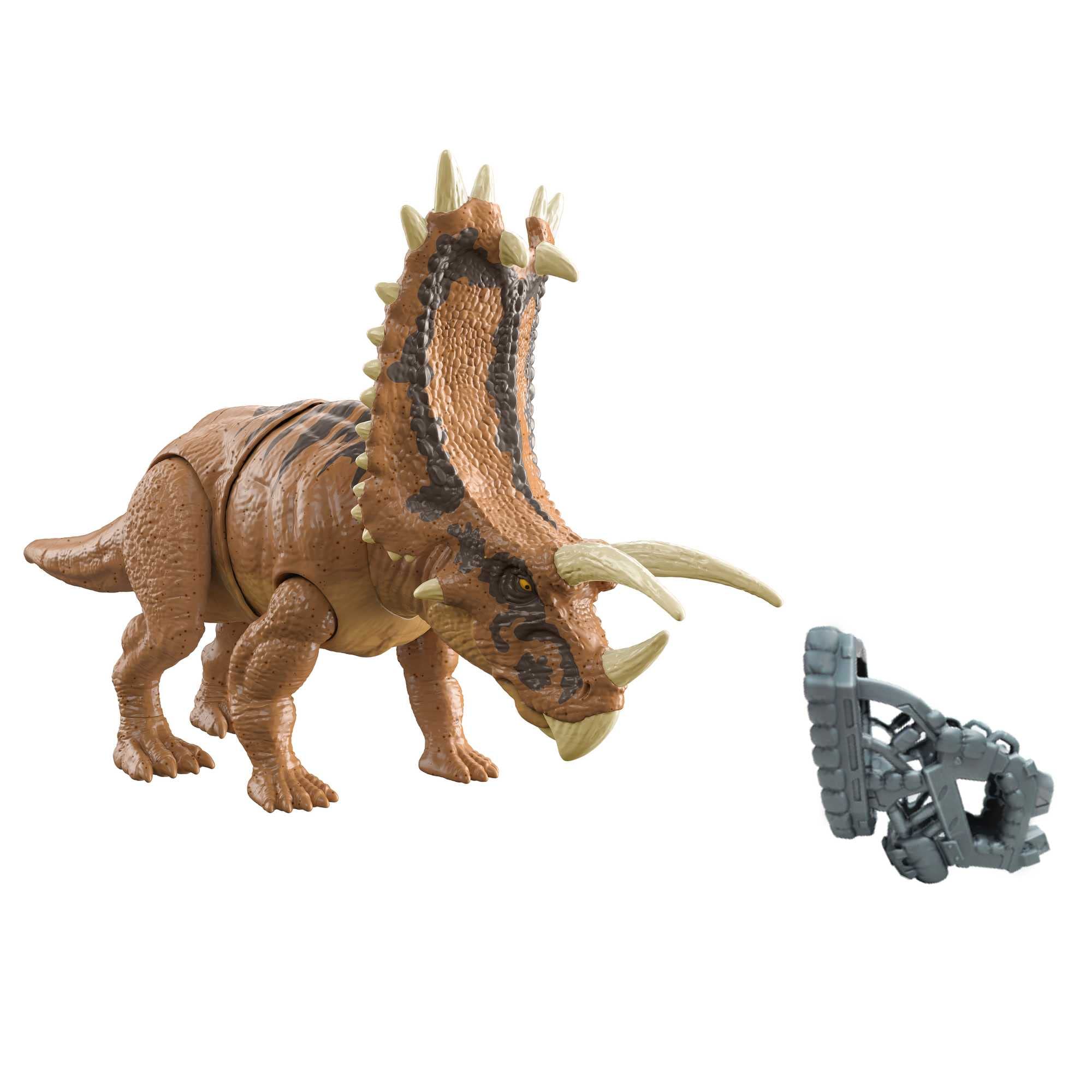 Mattel Jurassic World Camp Cretaceous Mega Destroyers Pentaceratops Dinosaur Action Figure, Toy with Movable Joints, Attack and Breakout Feature