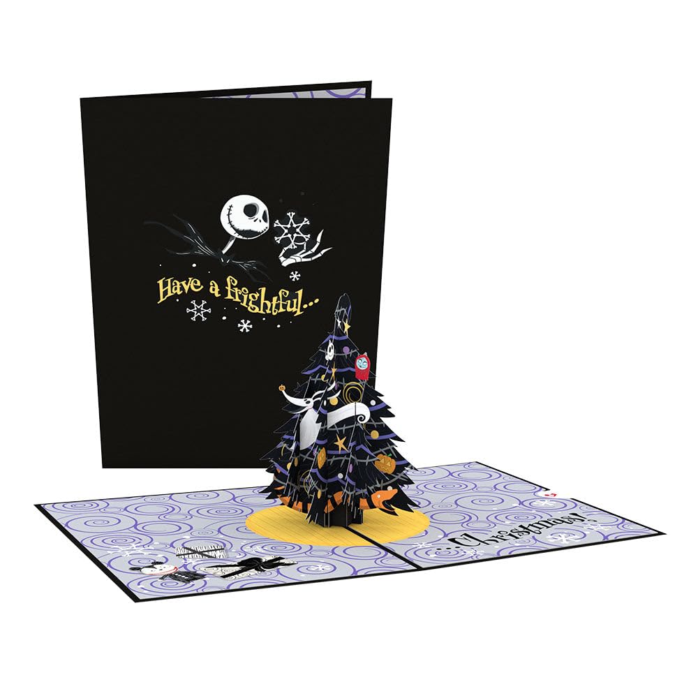 Lovepop Disney Tim Burton's Christmas Tree Pop Up Card, 5x7-3D Greeting Card, Pop Up Christmas Cards for kids, 3D Christmas Card, Seasonal Holiday Card