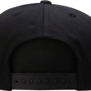 KNW-UNDERBRIM BLK-DBL Classic Snapback Hat Blank Cap Underbrim Cotton Wool Blend Flat Visor Adjustable Unisex