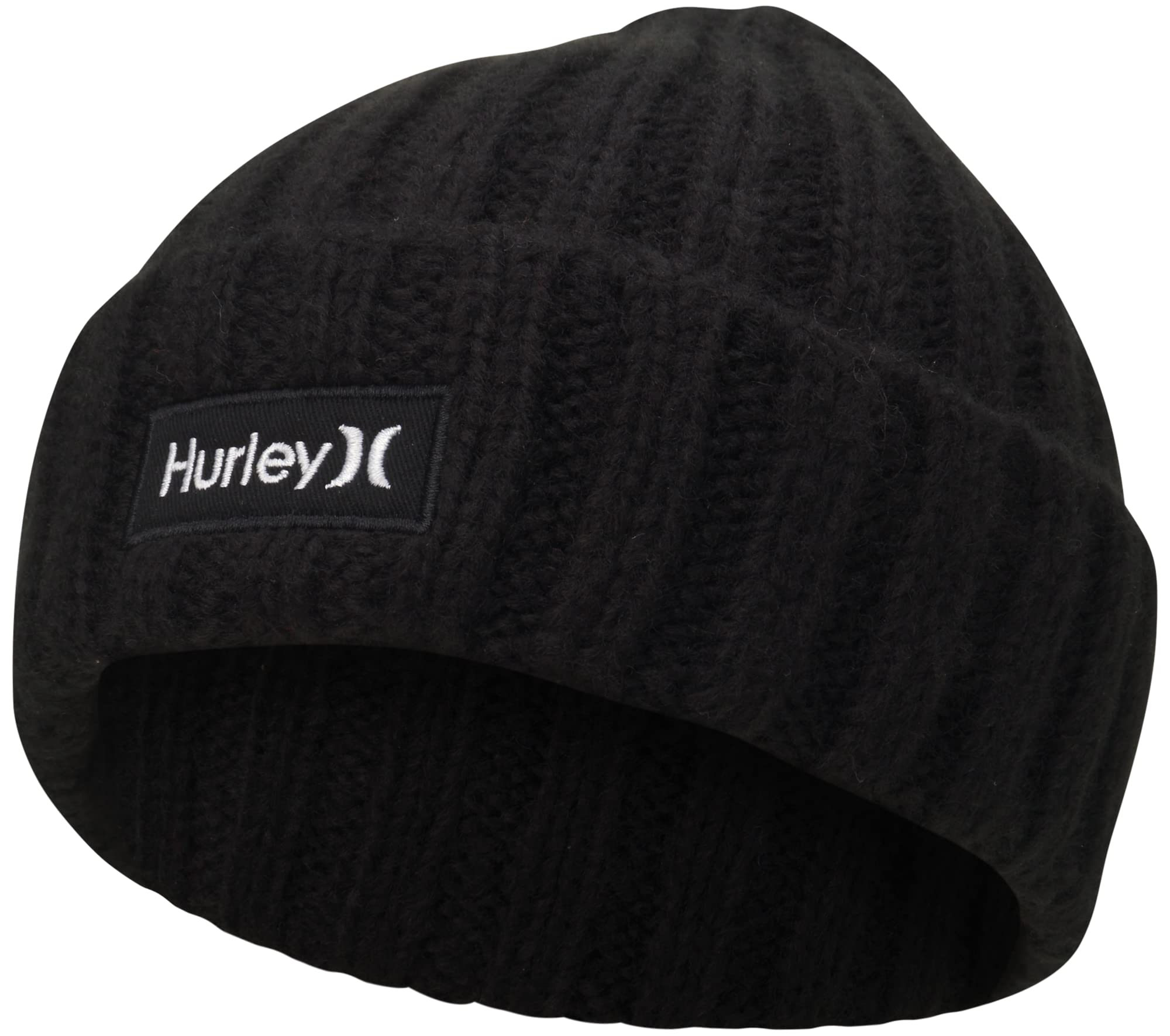 Hurley Mens Winter Hat Eagle Flats Cuffed Beanie, Size One Size, Black