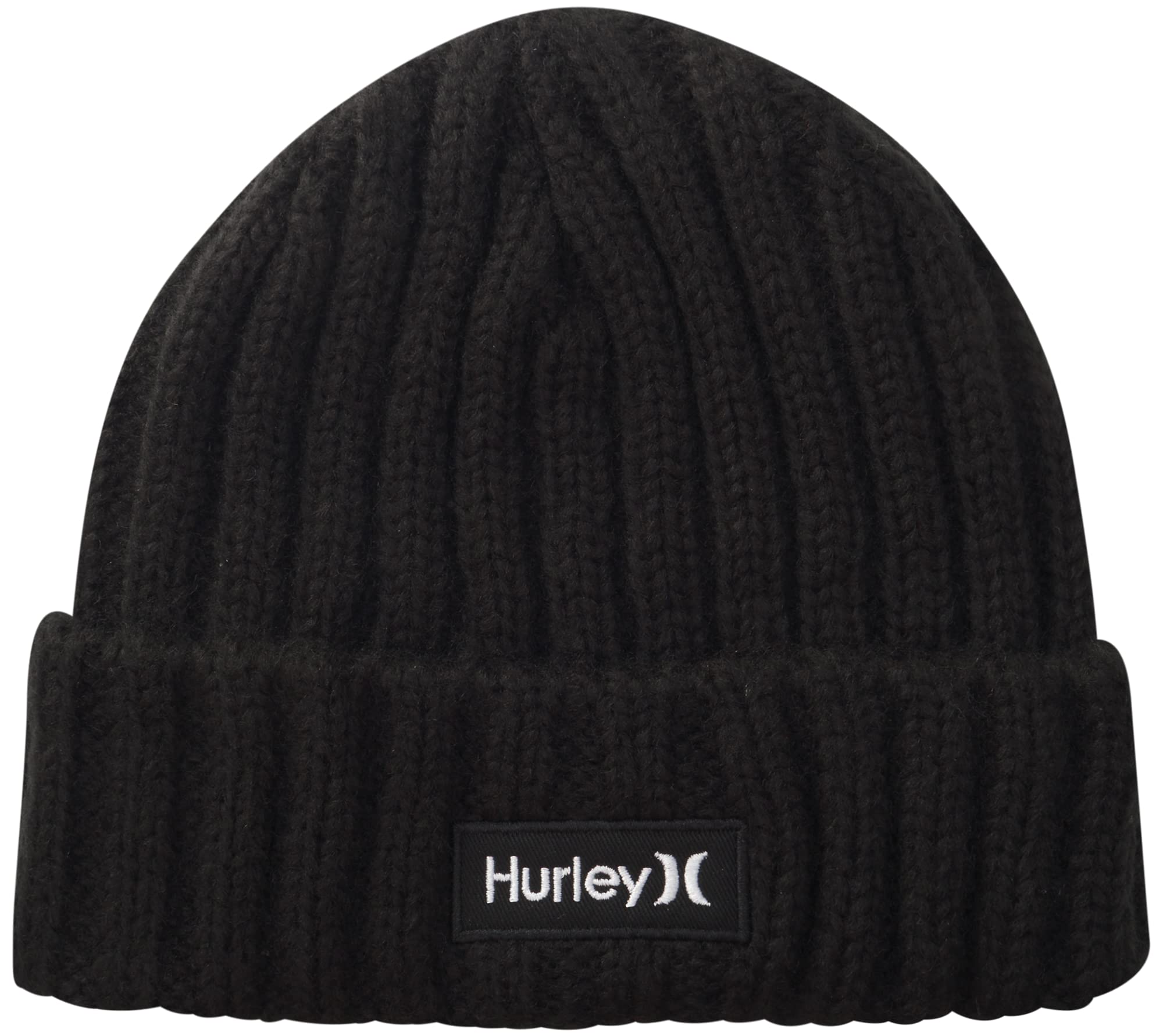 Hurley Mens Winter Hat Eagle Flats Cuffed Beanie, Size One Size, Black