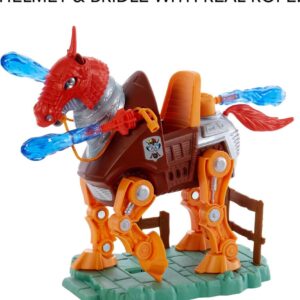 Masters of the Universe Origins Stridor Action Figure, 7 in Tall Robot Horse with Projectile Launcher, 3 Plasma Blasts, Helmet & Bridle with Cord, Collectible Gift for MOTU Fans Ages 6 Years & Older