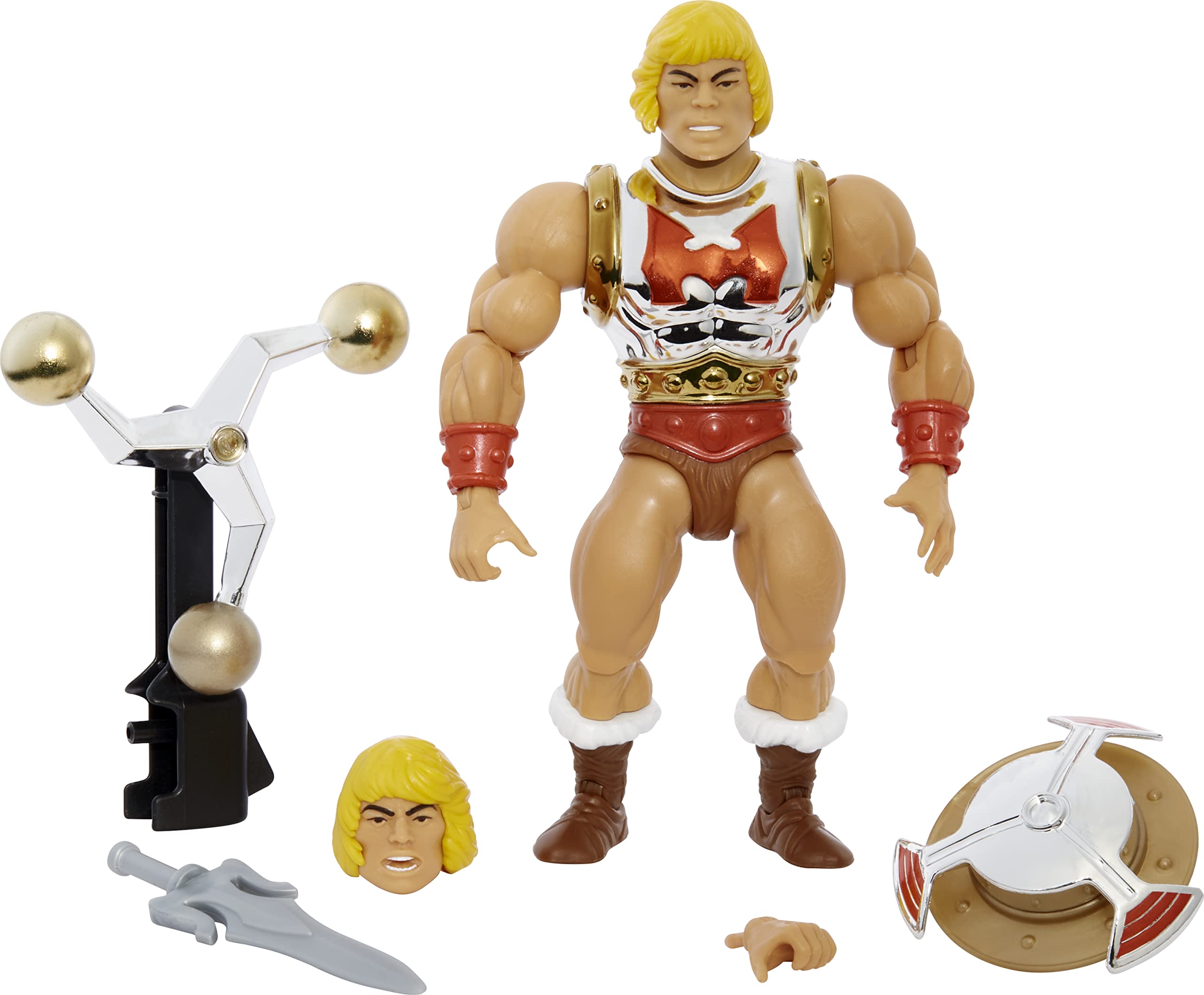 Masters of the Universe Origins Deluxe Action Figure, Flying Fists He-Man, 5.5-in Battle Figures for Storytelling Play and Display, for 6 to 10-Year-Olds and Adult Collectors