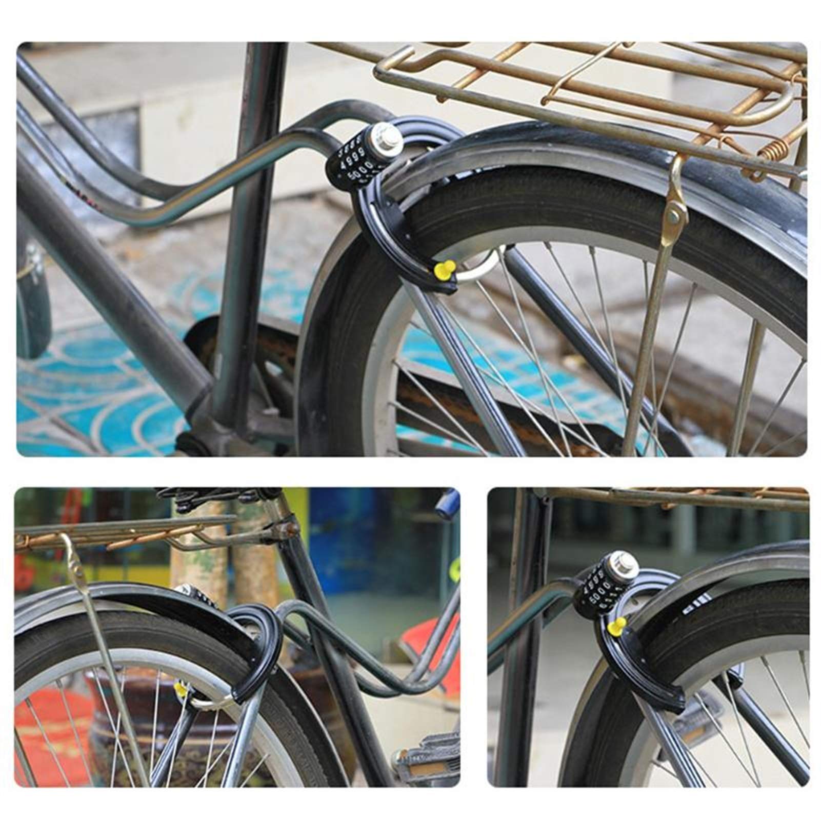 Bicycle Accessories Black Bike Lock Bicycle Anti-Theft Lock Password Share Bike MTB Bicycle Locks Outdoor Bike Parts