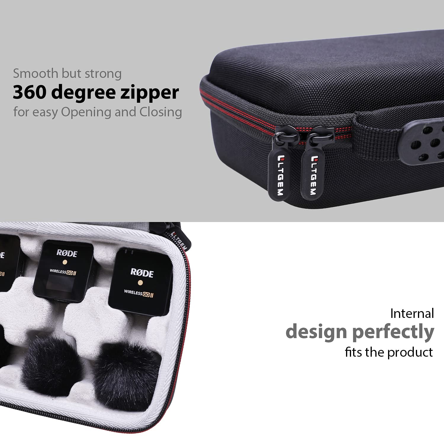 LTGEM Hard Case for Rode Wireless GO II 2 / ME/GO Dual Channel Wireless System with Built-in Microphones