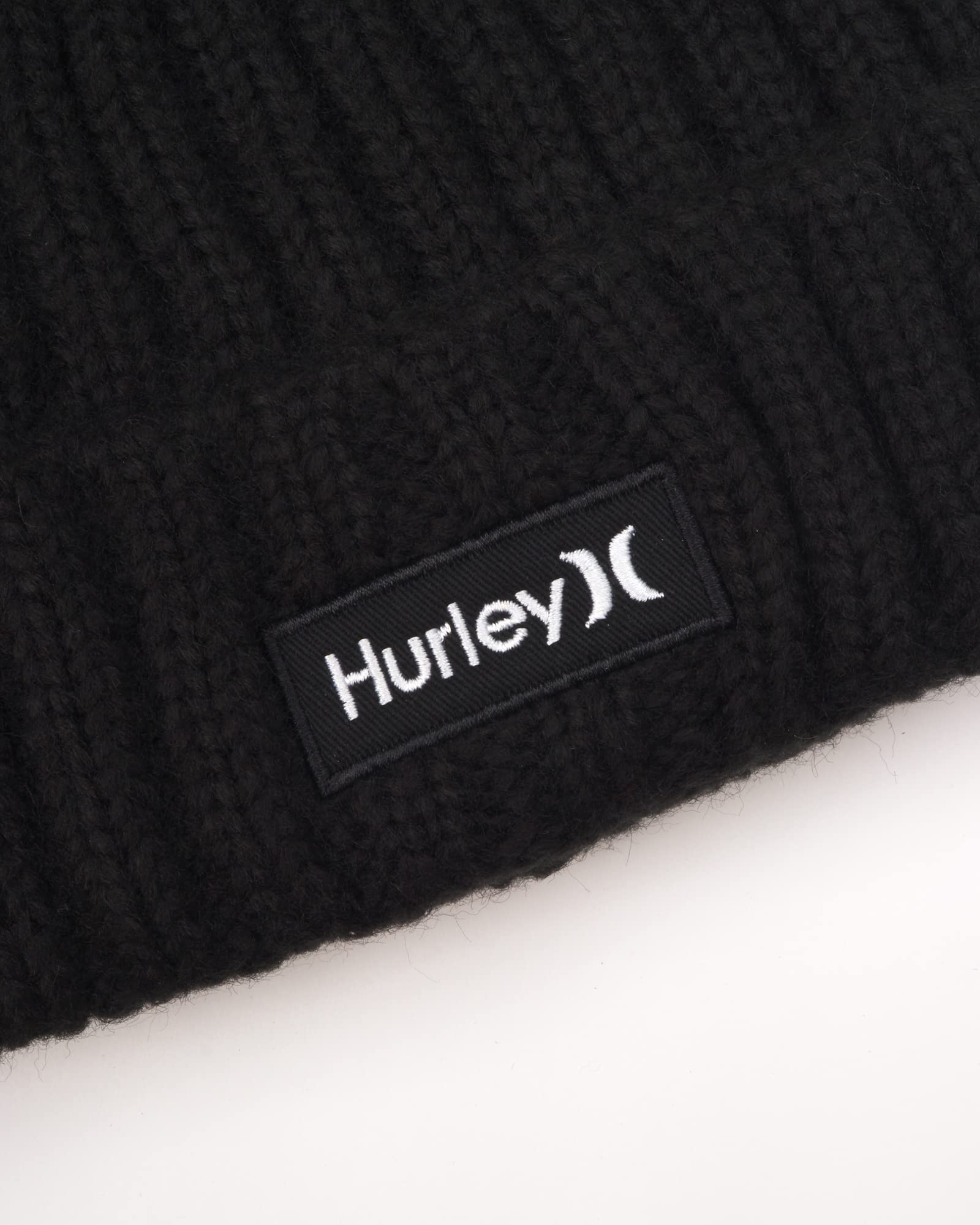 Hurley Mens Winter Hat Eagle Flats Cuffed Beanie, Size One Size, Black