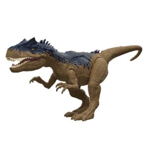 Jurassic World Toys Camp Cretaceous Roar Attack Allosaurus Dinosaur Action Figure with Strike Feature and Sounds, Toy Gift and Collectible