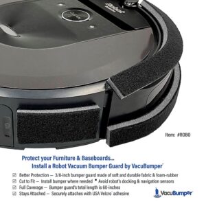 VacuBumper - Robot Vacuum Bumper Guard - Ultra Soft, Cloth and Foam Rubber Bumper for Robotic Vacuums - durable and stays securely attached to vacuum (ROBO)