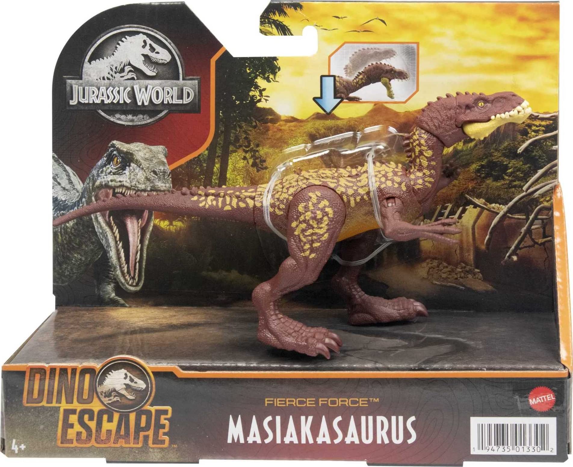 Jurassic World Fierce Force Masiakasaurus Camp Cretaceous Authentic Dinosaur Strike Motion Action Figure, Movable Joints, Gift Fans 3 Years & Older