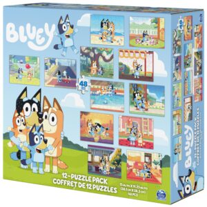 Bluey 12-Pack of Jigsaw Puzzles for Families, Kids, and Preschoolers Ages 4 and Up