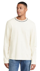 club monaco men's pique sweatshirt, blanc de blanc, large