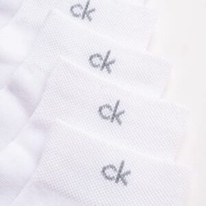 Calvin Klein Women's Athletic Sock - Cushion Quarter Cut Ankle Socks (6 Pack), Size 4-10, White