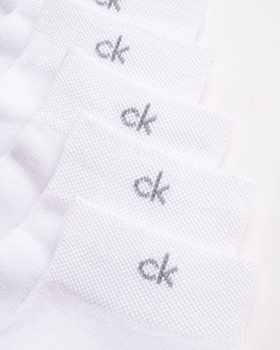 Calvin Klein Women's Athletic Sock - Cushion Quarter Cut Ankle Socks (6 Pack), Size 4-10, White