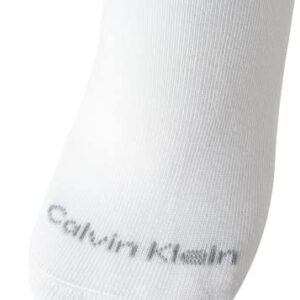 Calvin Klein Women's Athletic Sock - Cushion Quarter Cut Ankle Socks (6 Pack), Size 4-10, White