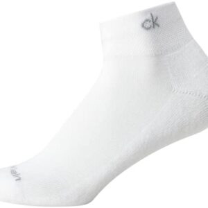 Calvin Klein Women's Athletic Sock - Cushion Quarter Cut Ankle Socks (6 Pack), Size 4-10, White