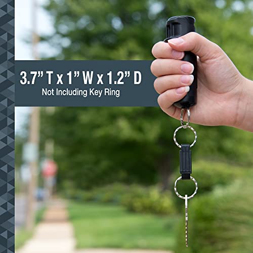 SABRE 2-in-1 Pepper Gel for Self Defense with Detachable Safety Whistle Keychain, 25 Bursts, Can Be Heard Up To 750 Feet (229 Meters), UV Marking Dye, Ergonomic Finger Grip, Fast Flip Top Safety