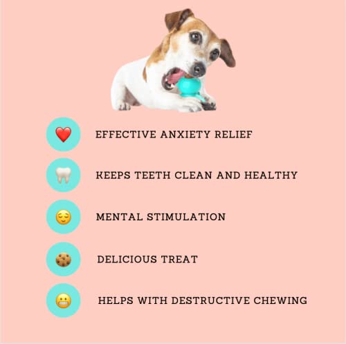 Dog Chew Toy for Mental Stimulation Anxiety Relief Dental Hygiene for Small and Medium Dogs Slow Feeder Non Toxic Durable Includes Biscuit Refills