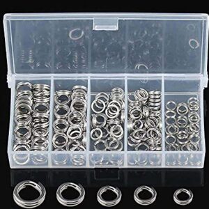 HTHYLURE Fishing Stainless Steel Split Rings 200PCs/Box High Strength Heavy Duty Hyper Wire Heavy Duty Saltwater Freshwater Line Lure Connectors Double Snap Super Strong Solid Circle Tackle Leader