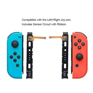 Rinbers Left Right Slide Rail Slider Bracket with Sensor Flex Cable Replacement with Repair Tool Kit for Nintendo Switch NS 2017 Joy-Con Controller Slide Bar (NOT for Console)