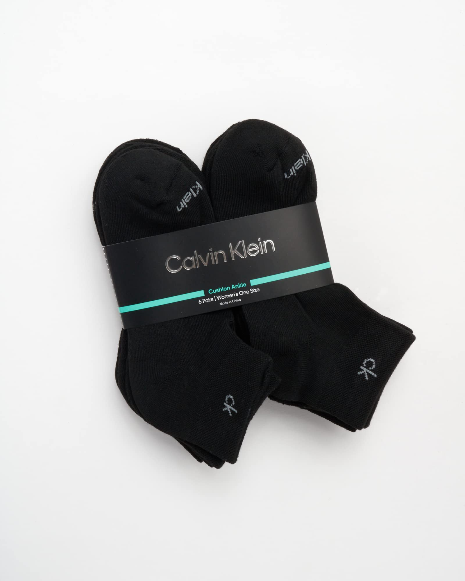 Calvin Klein Women's Athletic Sock - Cushion Quarter Cut Ankle Socks (6 Pack), Size 4-10, Black