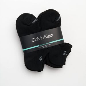 Calvin Klein Women's Athletic Socks - Cushion No Show Socks (6 Pack), Size 4-10, Black