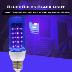 Otai LED Black Bulb 15W Equivalent 100 E26 Bright UV Bulb Glows in The Dark, UVA Grade 385-400nm, Applicable to Black Light Party, Body Paint, neon Light, Fluorescent Poster Black Light Bulb 2 Packs