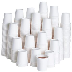 LITOPAK 500 Pack 4 oz Paper Cups, Disposable Coffee Cups, White Espresso Cups, Hot/Cold Beverage Drinking Cups for Party, Picnic, and Travel