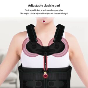 Thoracolumbar Fixed Brace Cervical Thoracic Orthosis Chest Lumbar Brace for Back Pain Relief Injury Recovery Adjustable Thoracolumbar Fixed Orthosis Men Women Lumbar Spine Orthosis,XL