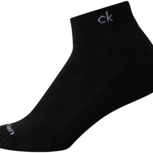 Calvin Klein Women's Athletic Sock - Cushion Quarter Cut Ankle Socks (6 Pack), Size 4-10, Black